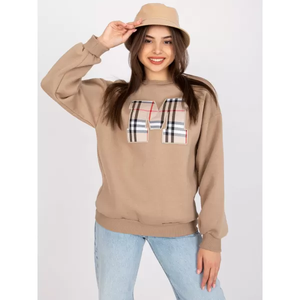  Dámská mikina EX MODA EM-BL-U617.95 DARK BEIGE 