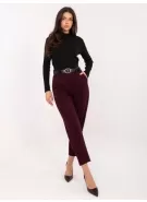 Dámské kalhoty RUE PARIS IT-SP-FL9767.81 BURGUNDY