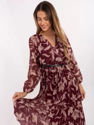 Dámské šaty ITALY MODA IT-SK-10536-1.16P BURGUNDY