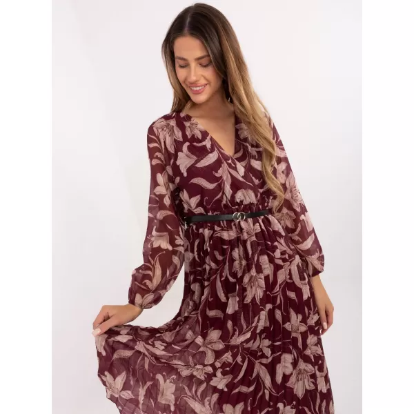  Dámské šaty ITALY MODA IT-SK-10536-1.16P BURGUNDY 