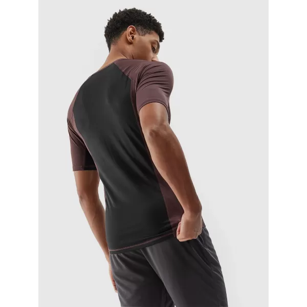  Pánské triko 4F 4FWAW25TTSHM2402 DARK BROWN 