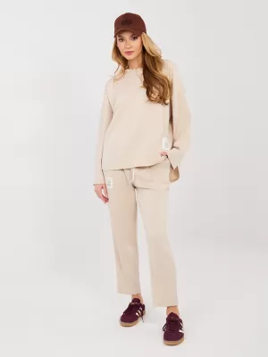 Dámská tepláková souprava RUE PARIS IT-KMPL-20583.14P BEIGE