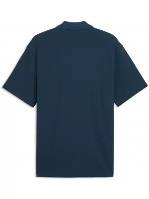Pánské triko s límečkem PUMA WARDROBE ESS PIQUE RELAXED POLO 62965736 MIDNIGHT PETROL