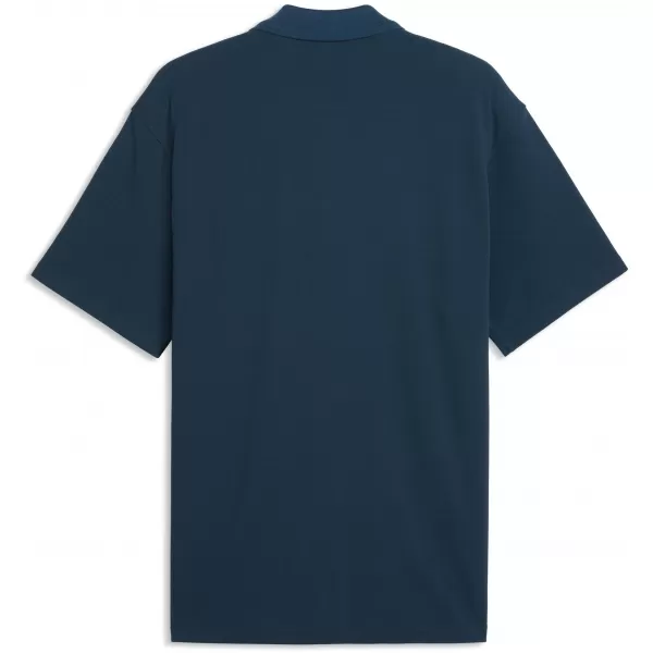  Pánské triko s límečkem PUMA WARDROBE ESS PIQUE RELAXED POLO 62965736 MIDNIGHT PETROL 
