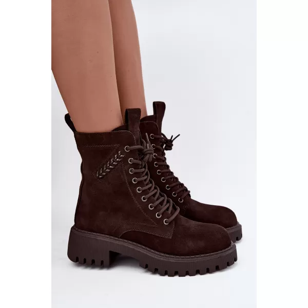  Dámské kotníkové boty D&A JC62-1035 BROWN 