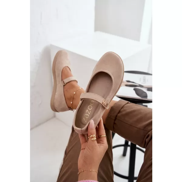 Dámské baleríny ZAZOO 10206 BEIGE 