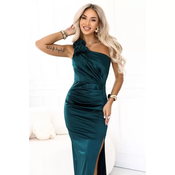  Dámské šaty NUMOCO AURORA 580-7 LAHVOVĚ ZELENÁ 