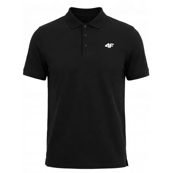  Pánské triko s límečkem 4F 4FWMM00TPTSM0770 DEEP BLACK 