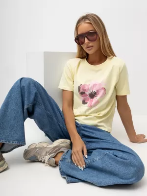 Dámské tričko RUE PARIS RV-TS-A1521.86 BRIGHT YELLOW