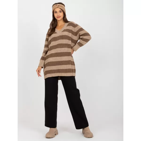  Dámský svetr RUE PARIS LC-SW-8030.29P DARK BEIGE 