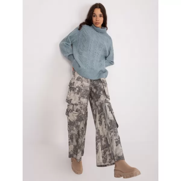  Dámský svetr WOOL FASHION ITALIA AT-SW-2355-2.12P GRAY-BLUE 