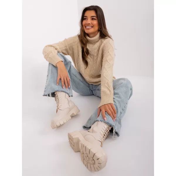  Dámský svetr WOOL FASHION ITALIA AT-SW-2355-2.12P BEIGE 