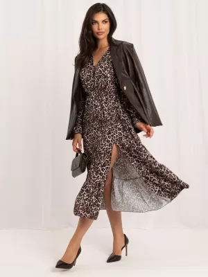 Dámské šaty ITALY MODA MI-SK-1061.86 BLACK AND BEIGE