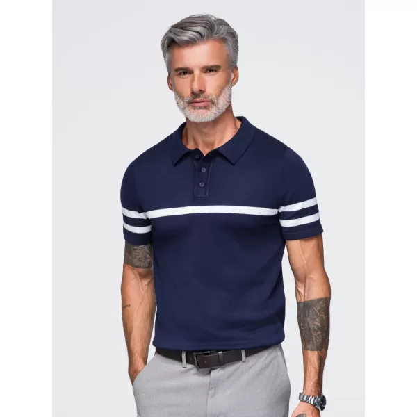  Pánské polo tričko OMBRE OM-POSS-0177 NAVY BLUE 