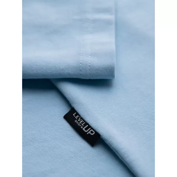  Pánské triko OMBRE OM-TSBC-0291 BLACK/LIGHT BLUE/OFF WHITE 