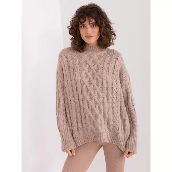  Dámský svetr WOOL FASHION ITALIA AT-SW-2363-2.30 DARK BEIGE 