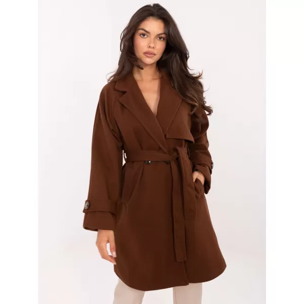  Dámský kabát RUE PARIS IT-PL-A9589.58 BROWN 