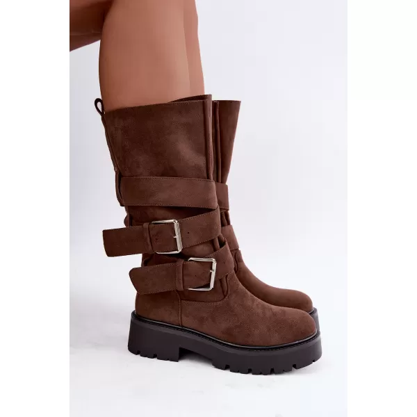  Dámské kozačky BOTO LQ-179 BROWN 
