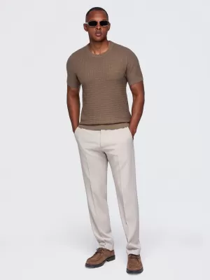 Pánské tričko OMBRE OM-TSCT-0303 LIGHT BROWN