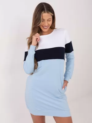 Dámské šaty RUE PARIS RV-SK-5869.04 WHITE-BLUE