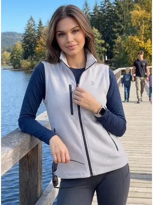 Dámská fleece vesta ALTISPORT ALW002525 SVĚTLE ŠEDÁ
