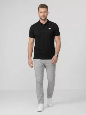 Pánské triko s límečkem 4F 4FWMM00TPTSM0770 DEEP BLACK