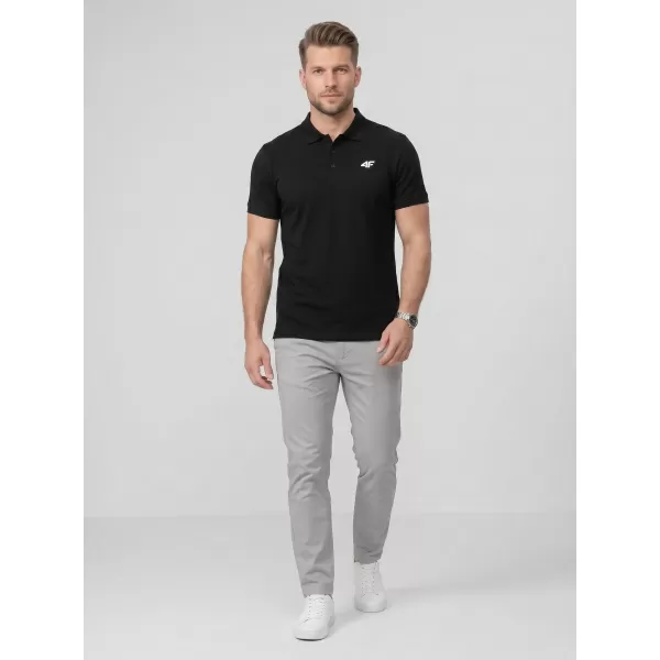  Pánské triko s límečkem 4F 4FWMM00TPTSM0770 DEEP BLACK 