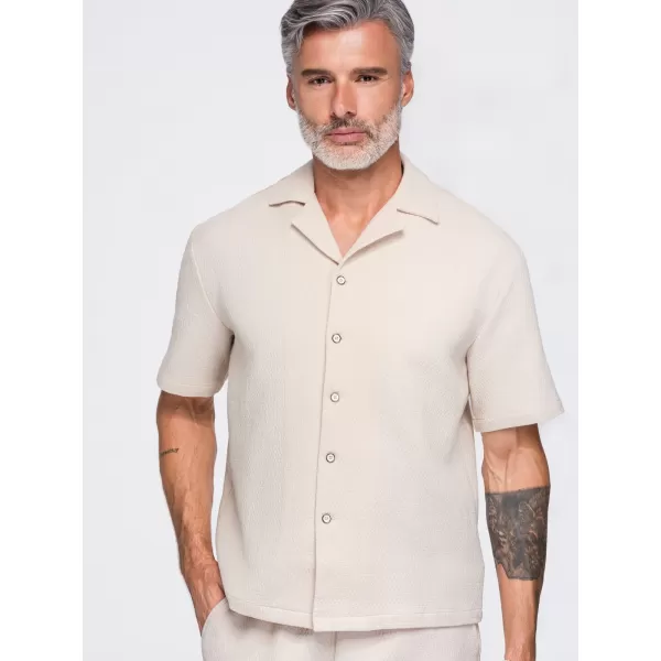  Pánská košile OMBRE OM-SHSS-0220 OFF-WHITE 