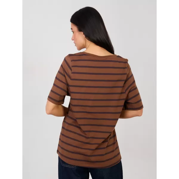  Dámské tričko RUE PARIS RV-TS-A1087.74 BROWN 