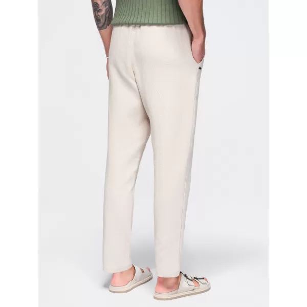  Pánské kalhoty OMBRE OM-PACP-0310 OFF-WHITE 