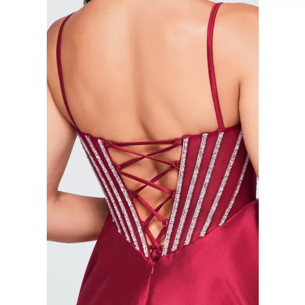  Dámské šaty LARICA LA-OM-DLR441 BURGUNDY 