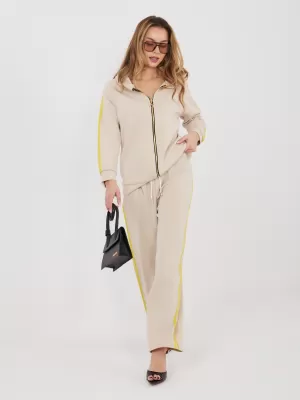 Dámská tepláková souprava RUE PARIS IT-KMPL-21782.93 BEIGE