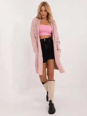 Dámský kardigan WOOL FASHION ITALIA AT-SW-2366.61 BRIGHT PINK