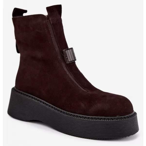  Dámské kotníkové boty D&A CR62-3448 CHOCOLATE 