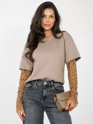 Dámská halenka FACTORY PRICE IT-BZ-22128.27 DARK BEIGE