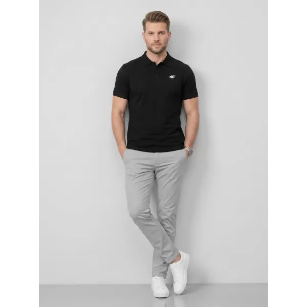  Pánské triko s límečkem 4F 4FWMM00TPTSM0770 DEEP BLACK 