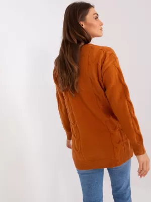 Dámský svetr WOOL FASHION ITALIA AT-SW-2241.36P LIGHT BROWN