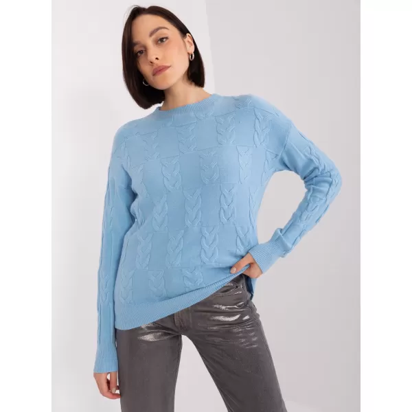 Dámský svetr WOOL FASHION ITALIA AT-SW-2340.43 LIGHT BLUE 