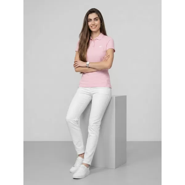  Dámské triko s límečkem 4F 4FWMM00TPTSF0768 LIGHT PINK 