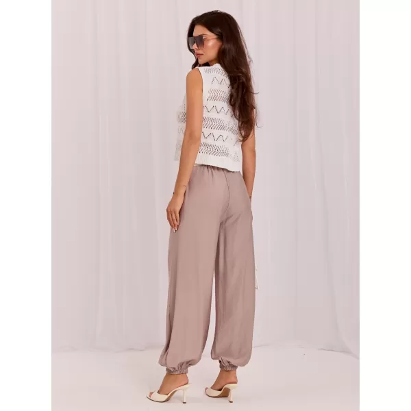  Dámské kalhoty RUE PARIS IT-SP-10368.34 DARK BEIGE 