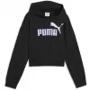 Dětská mikina PUMA ESS 2 COLOR NO. 1 LOGO SHORT LENGTH HOOD 68607255 PUMA BLACK/LIGHT LAVENDER