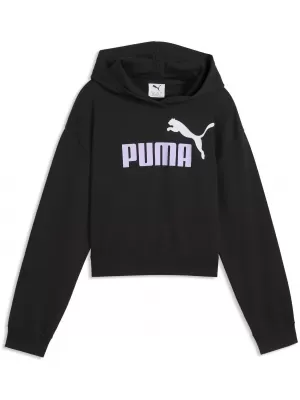 Dětská mikina PUMA ESS 2 COLOR NO. 1 LOGO SHORT LENGTH HOOD 68607255 PUMA BLACK/LIGHT LAVENDER