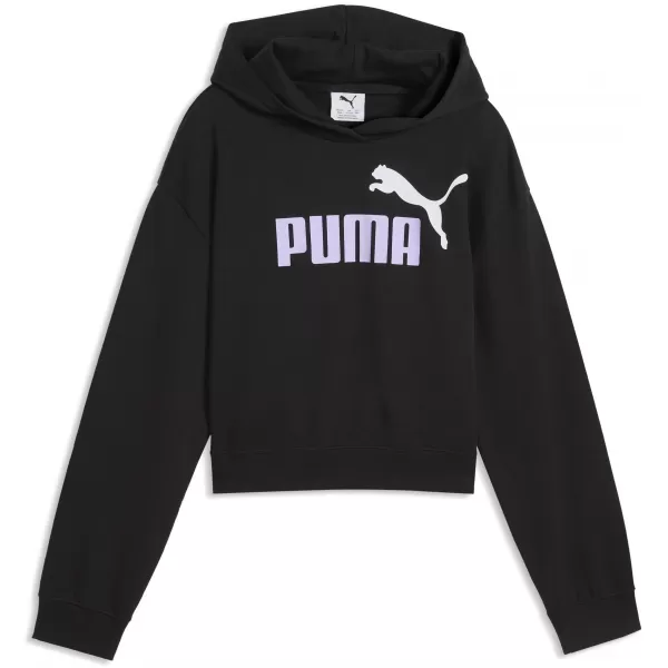  Dětská mikina PUMA ESS 2 COLOR NO. 1 LOGO SHORT LENGTH HOOD 68607255 PUMA BLACK/LIGHT LAVENDER 