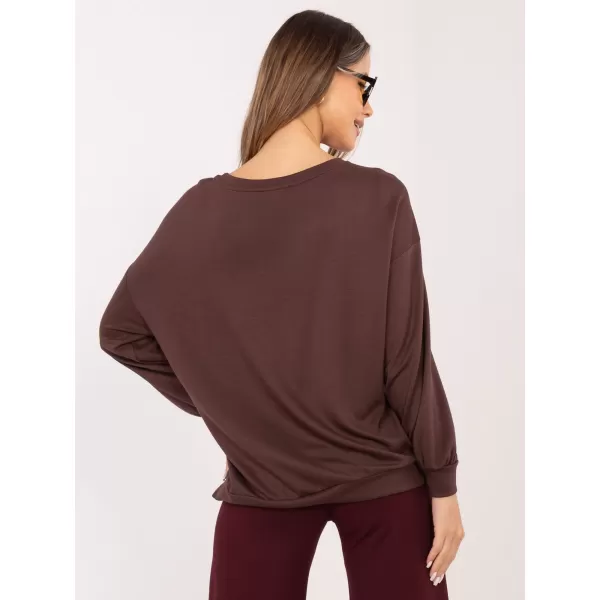  Dámská mikina RUE PARIS RV-BL-A1218.11P DARK BROWN 