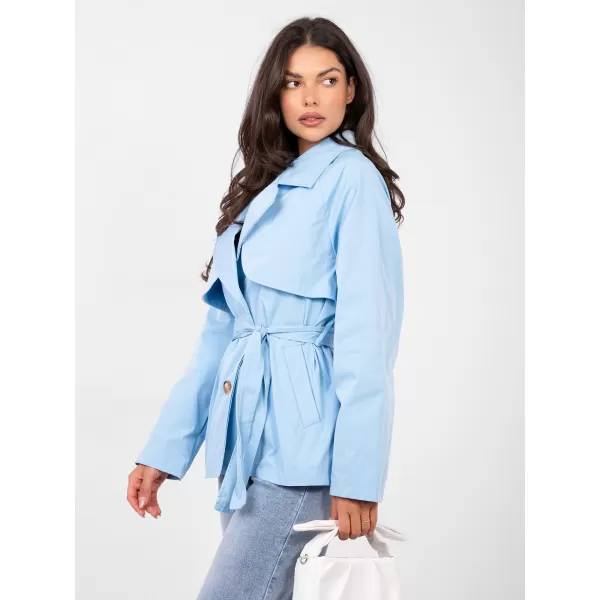  Dámský kabát RUE PARIS IT-PL-FL10069.65 LIGHT BLUE 