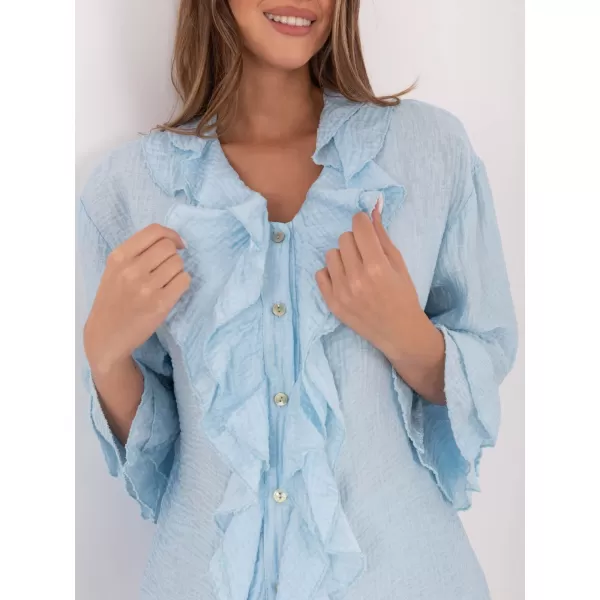  Dámská halenka ITALY MODA IT-KS-81863.11P LIGHT BLUE 