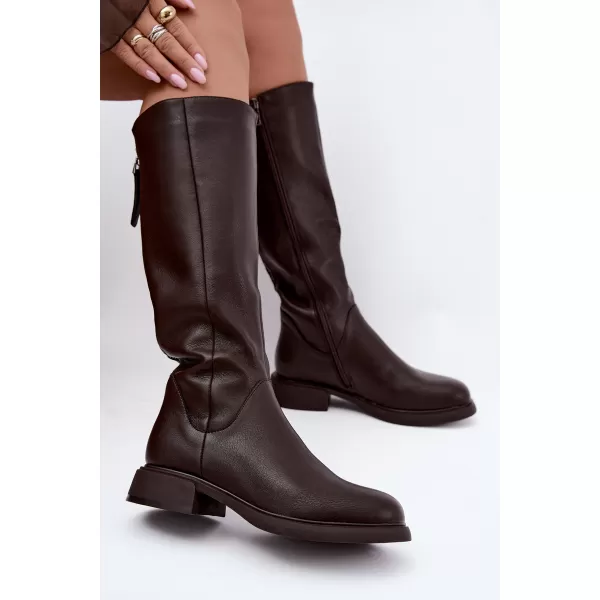  Dámské kozačky S.BARSKI JC62-1036 BROWN 
