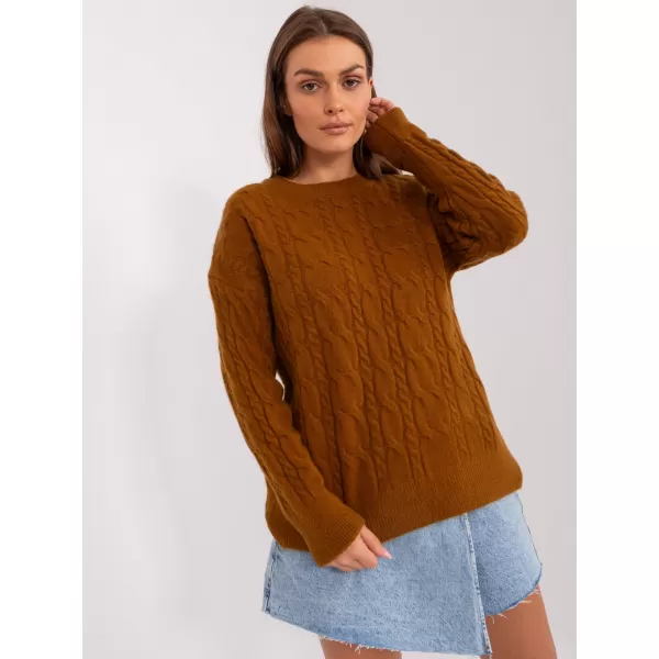  Dámský svetr WOOL FASHION ITALIA AT-SW-2335-1.68P LIGHT BROWN 