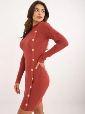 Dámské šaty WOOL FASHION ITALIA AT-SK-2345-2.32 DARK ORANGE