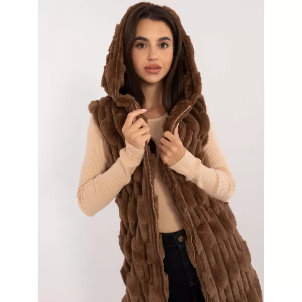  Dámská vesta WOOL FASHION ITALIA AT-KZ-2368-1.08 BROWN 